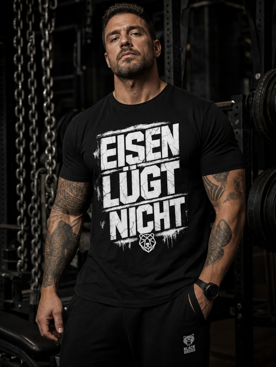 T-Shirt "Eisen lügt nicht" – Gym & Bodybuilding S–5XL | Black Ursus