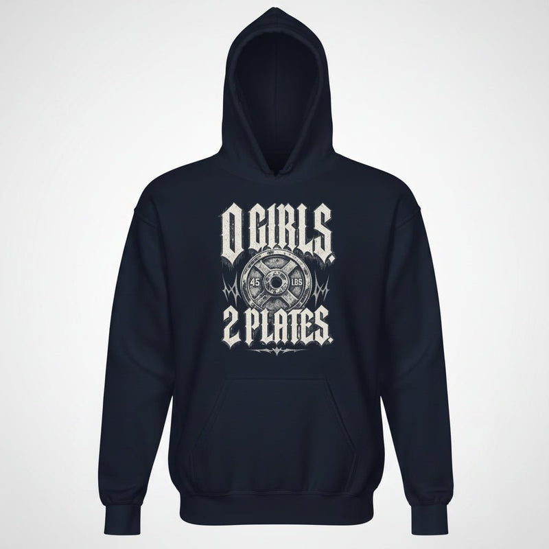 Gym Hoodie "0 Girls - 2 Plates" – Unisex Streetwear, S–5XL | Black Ursus - Streetwear - size_range | Black Ursus