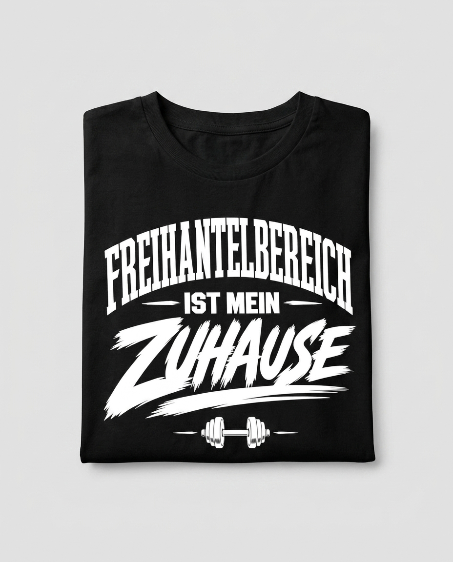 Freihantelbereich Ist Mein Zuhause T-Shirt Flatlay