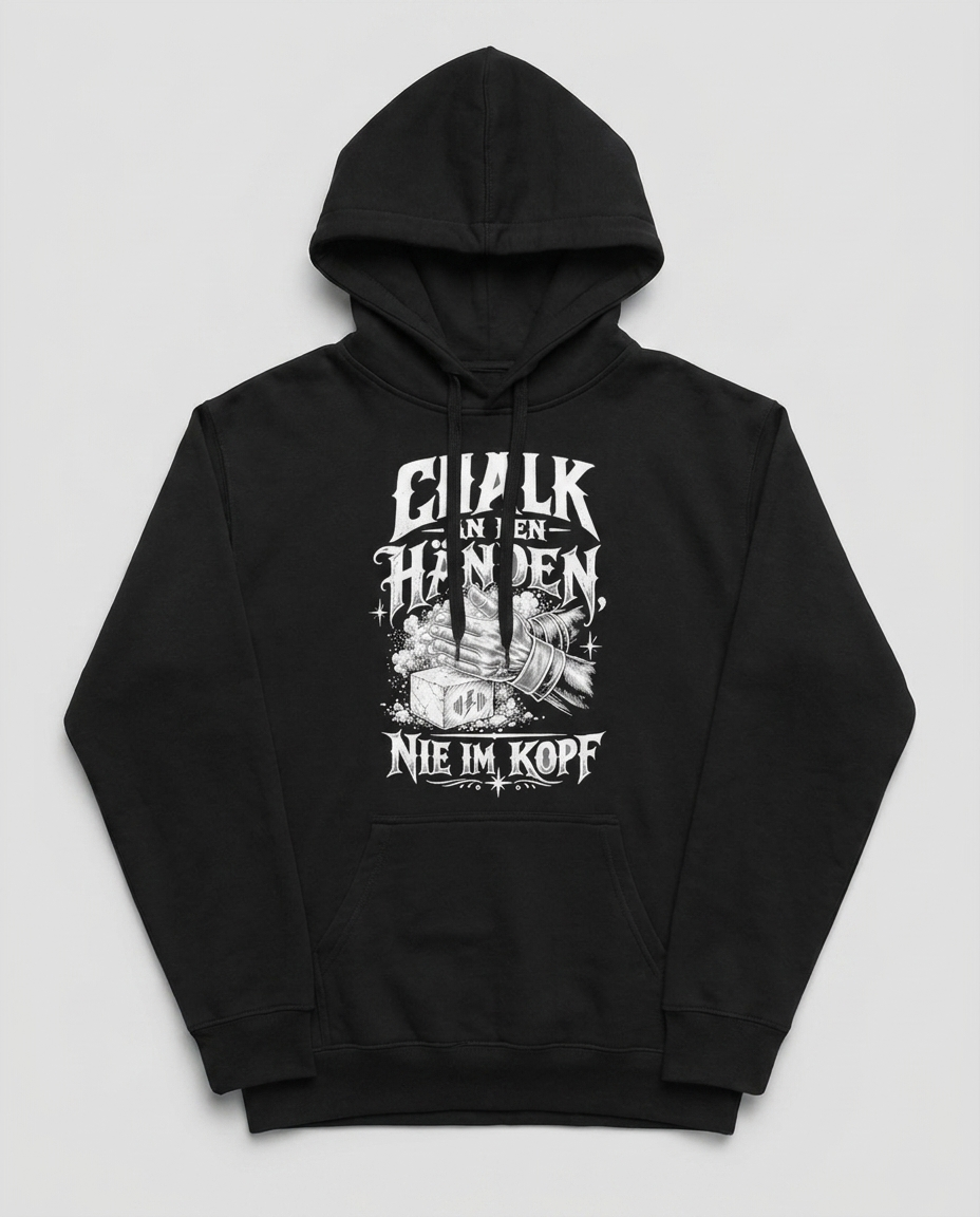 Chalk An Den Haenden Hoodie Flatlay