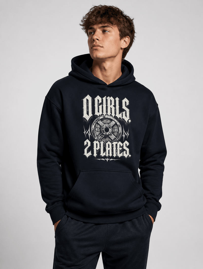 Hoodie "0 Girls 2 Plates" – Gym & Bodybuilding S–5XL | Black Ursus - Streetwear - size_range | Black Ursus