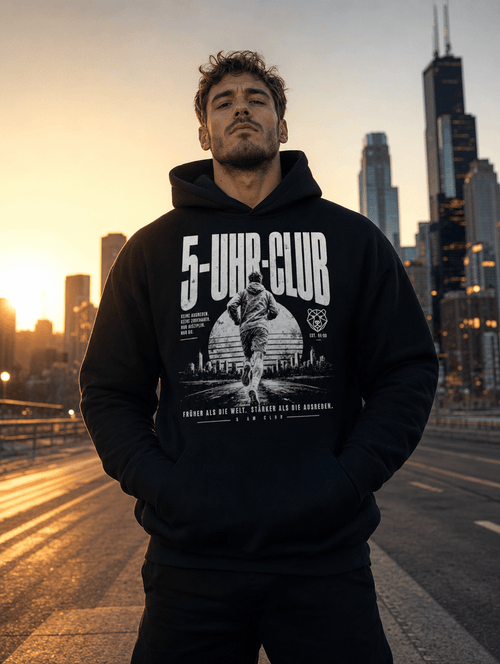Hoodie "5-Uhr-Club" – Running & Laufen S–5XL | Black Ursus - Streetwear - size_range | Black Ursus
