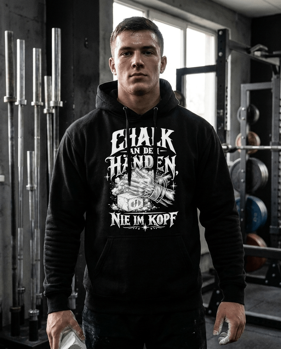 Hoodie "Chalk An Den Händen, Nie Im Kopf" – Gym & Bodybuilding S–5XL | Black Ursus - Streetwear - size_range | Black Ursus