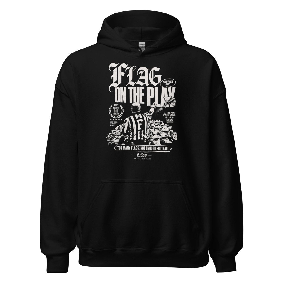 Hoodie "Flag on the Play" – Football Streetwear S–5XL | Black Ursus - Streetwear - size_range | Black Ursus