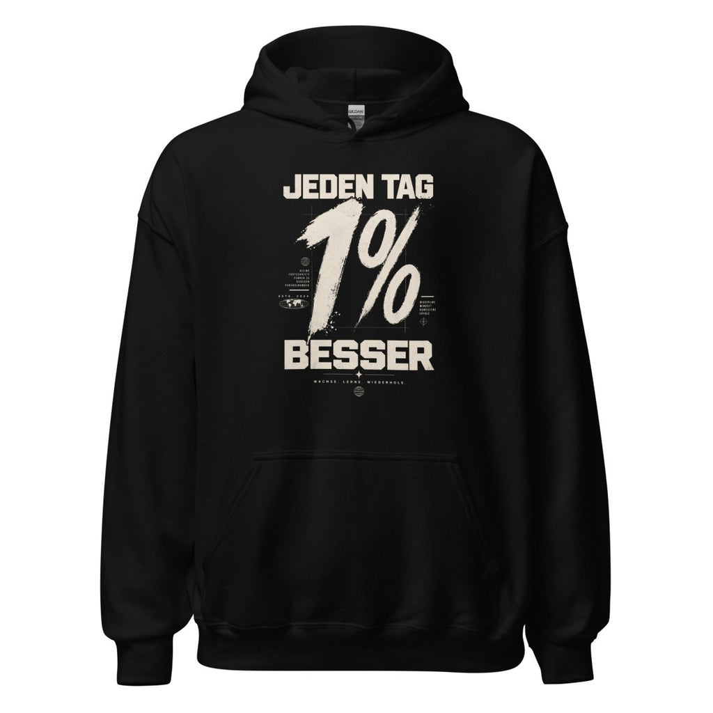 Hoodie "JEDEN TAG 1% BESSER" – BJJ & Jiu-Jitsu S–5XL | Black Ursus - Streetwear - size_range | Black Ursus