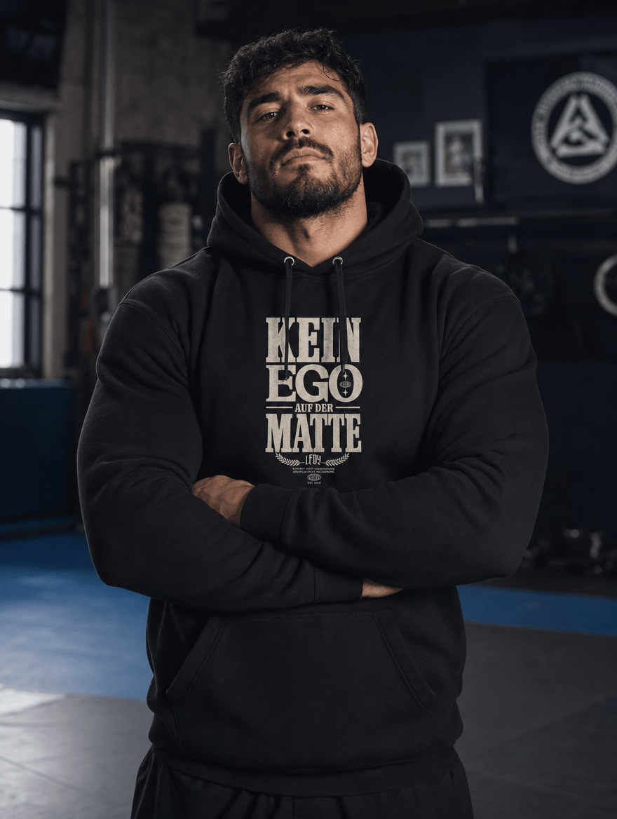 Hoodie "KEIN EGO AUF DER MATTE" – BJJ & Jiu-Jitsu S–5XL | Black Ursus - Streetwear - size_range | Black Ursus