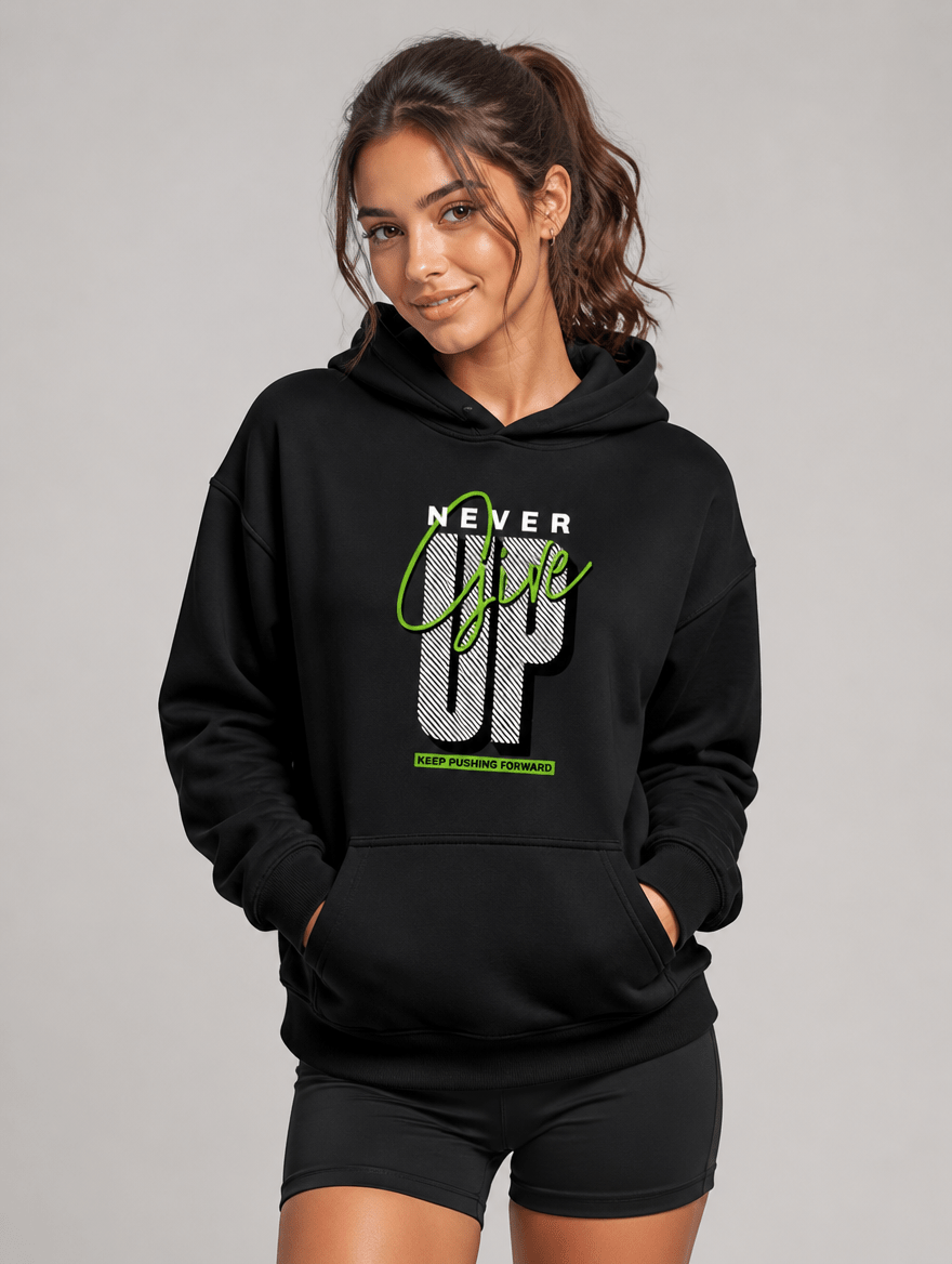 Hoodie "Never Give Up" – Gym & Bodybuilding S–5XL | Black Ursus - Streetwear - size_range | Black Ursus