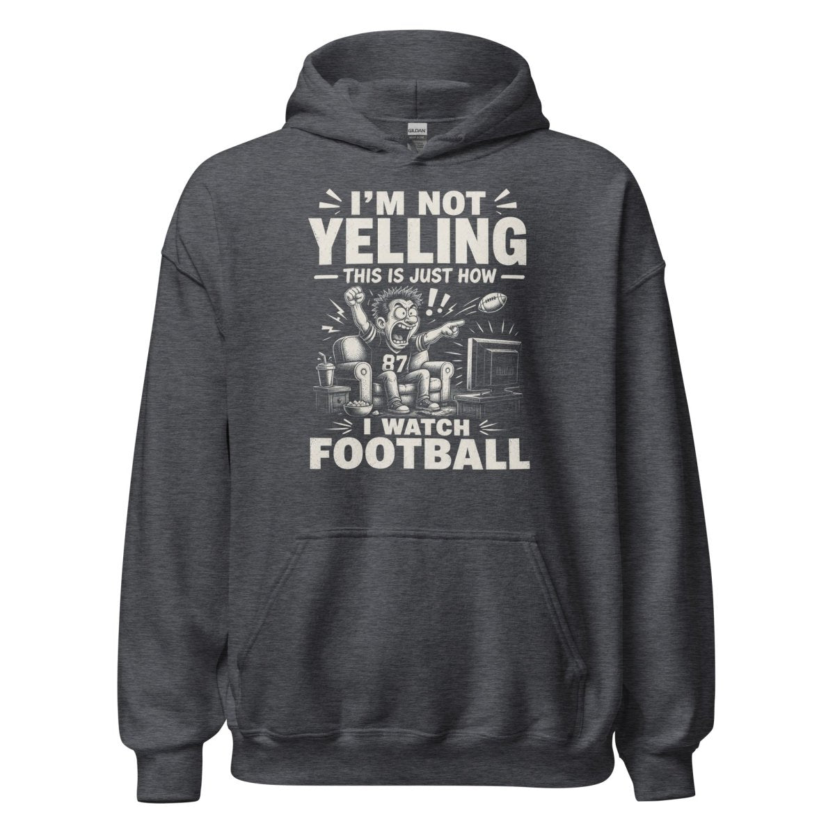 Hoodie "NOT YELLING" – Football Streetwear S–5XL | Black Ursus - Streetwear - size_range | Black Ursus
