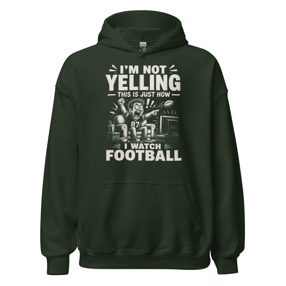 Hoodie "NOT YELLING" – Football Streetwear S–5XL | Black Ursus - Streetwear - size_range | Black Ursus