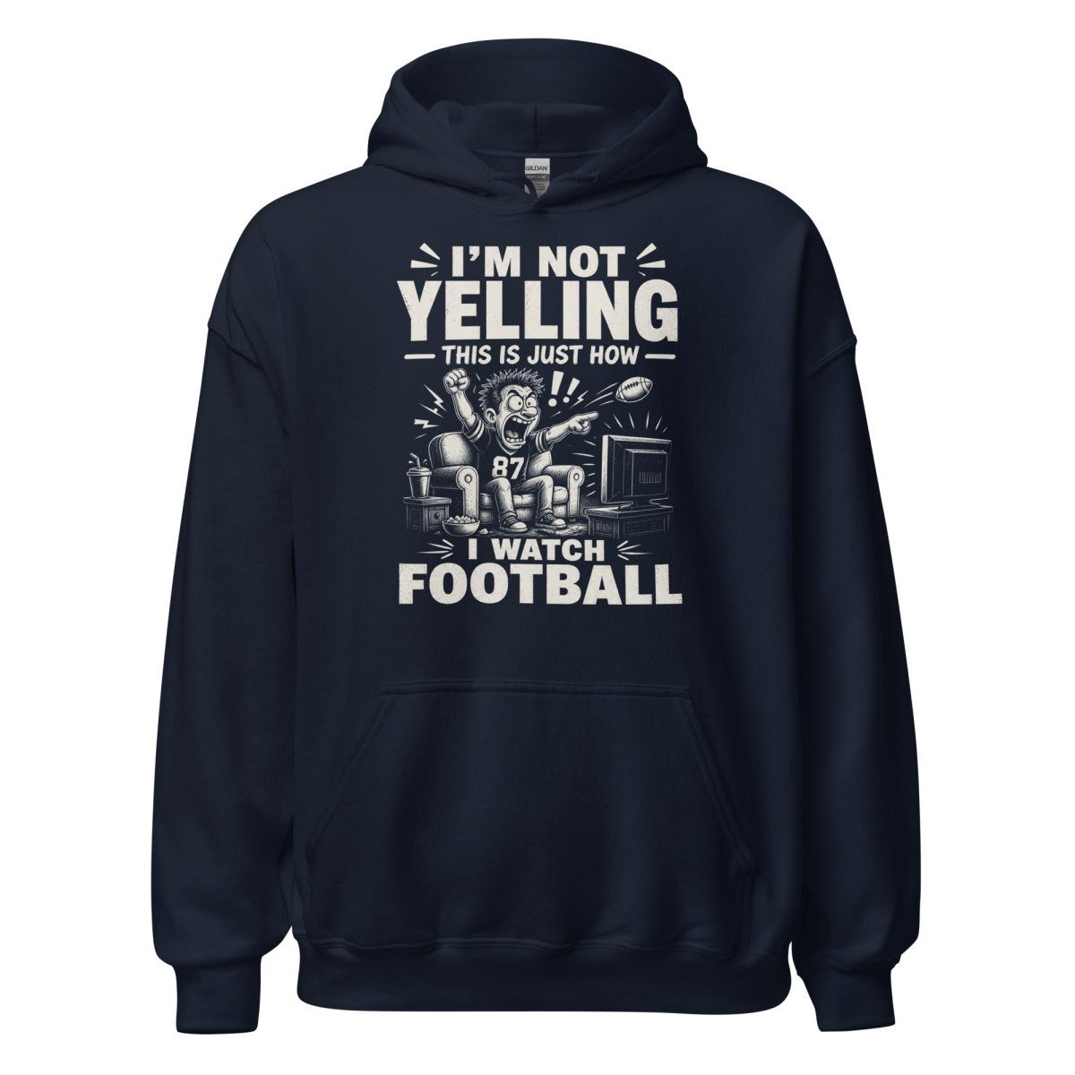 Hoodie "NOT YELLING" – Football Streetwear S–5XL | Black Ursus - Streetwear - size_range | Black Ursus