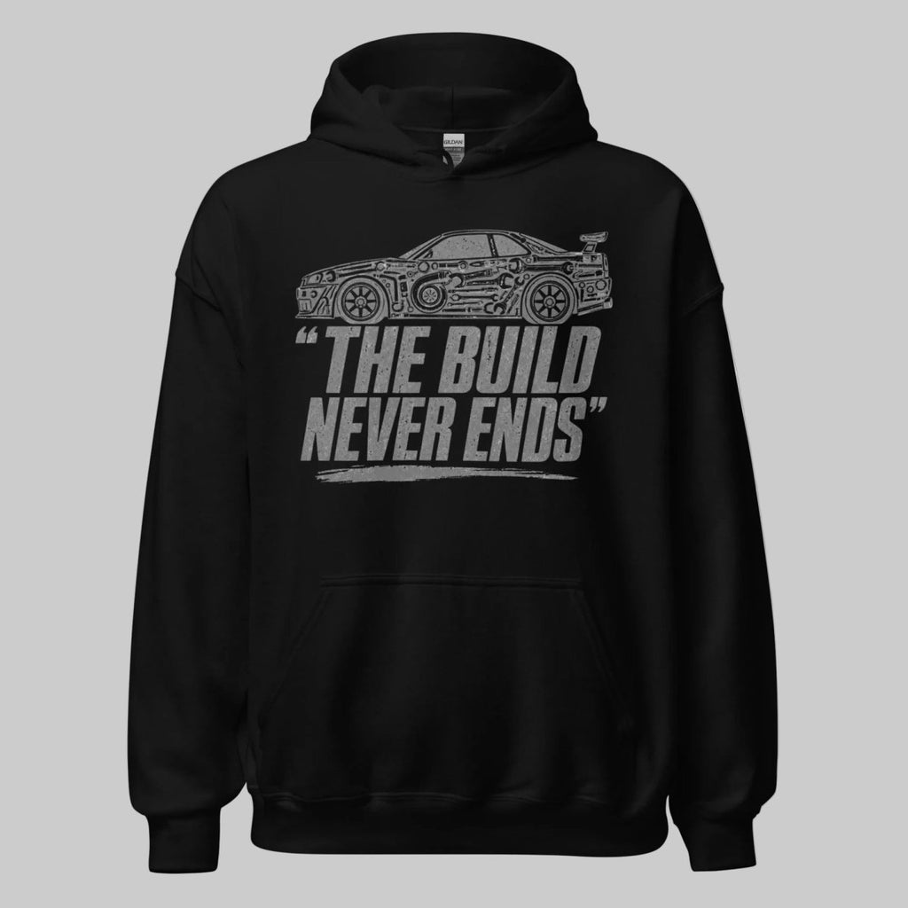 Hoodie "The Build Never Ends" – Gym & Bodybuilding S–5XL | Black Ursus - Streetwear - size_range | Black Ursus