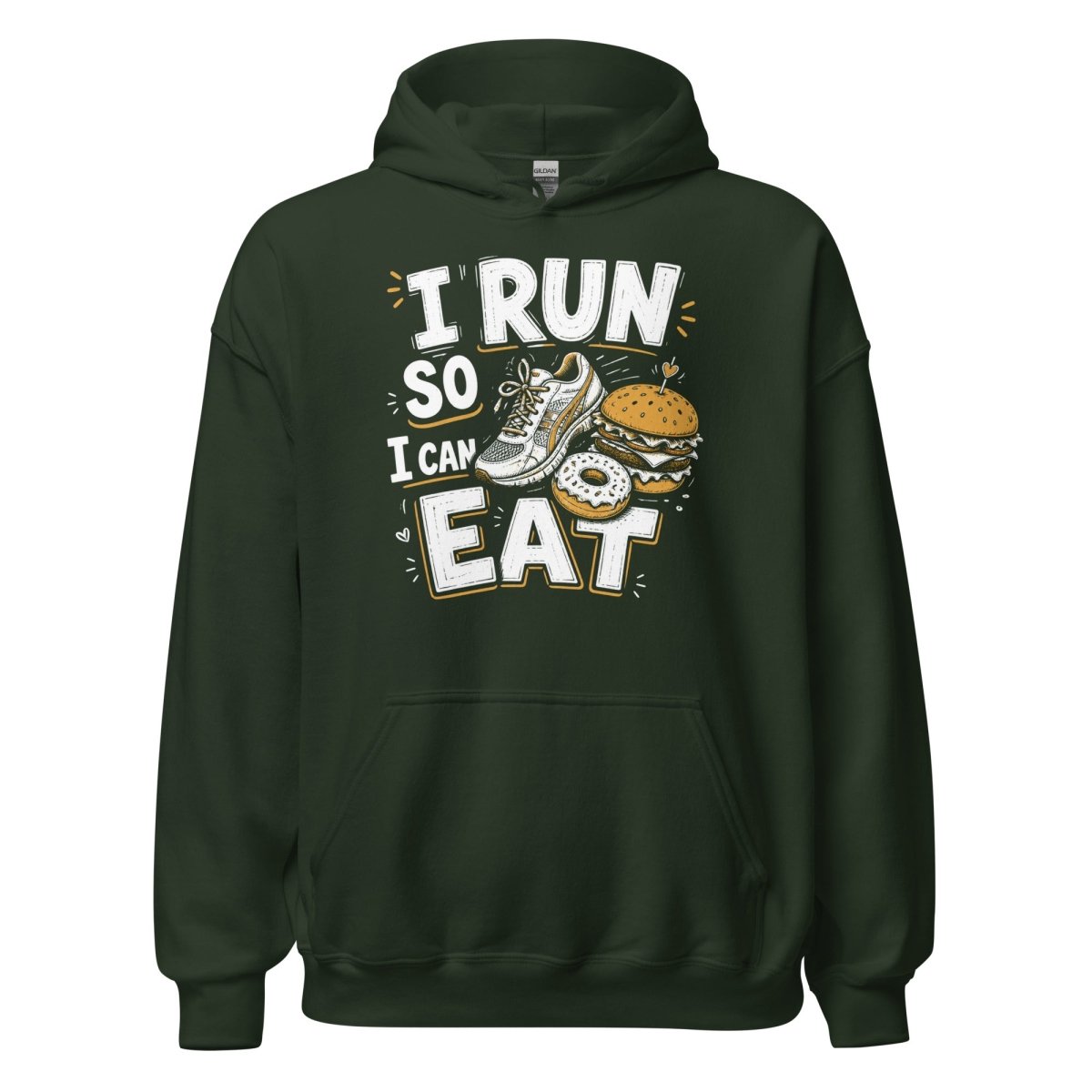 I Run So I Can Eat – Running Hoodie | Unisex S–5XL | Black Ursus - Streetwear - size_range | Black Ursus