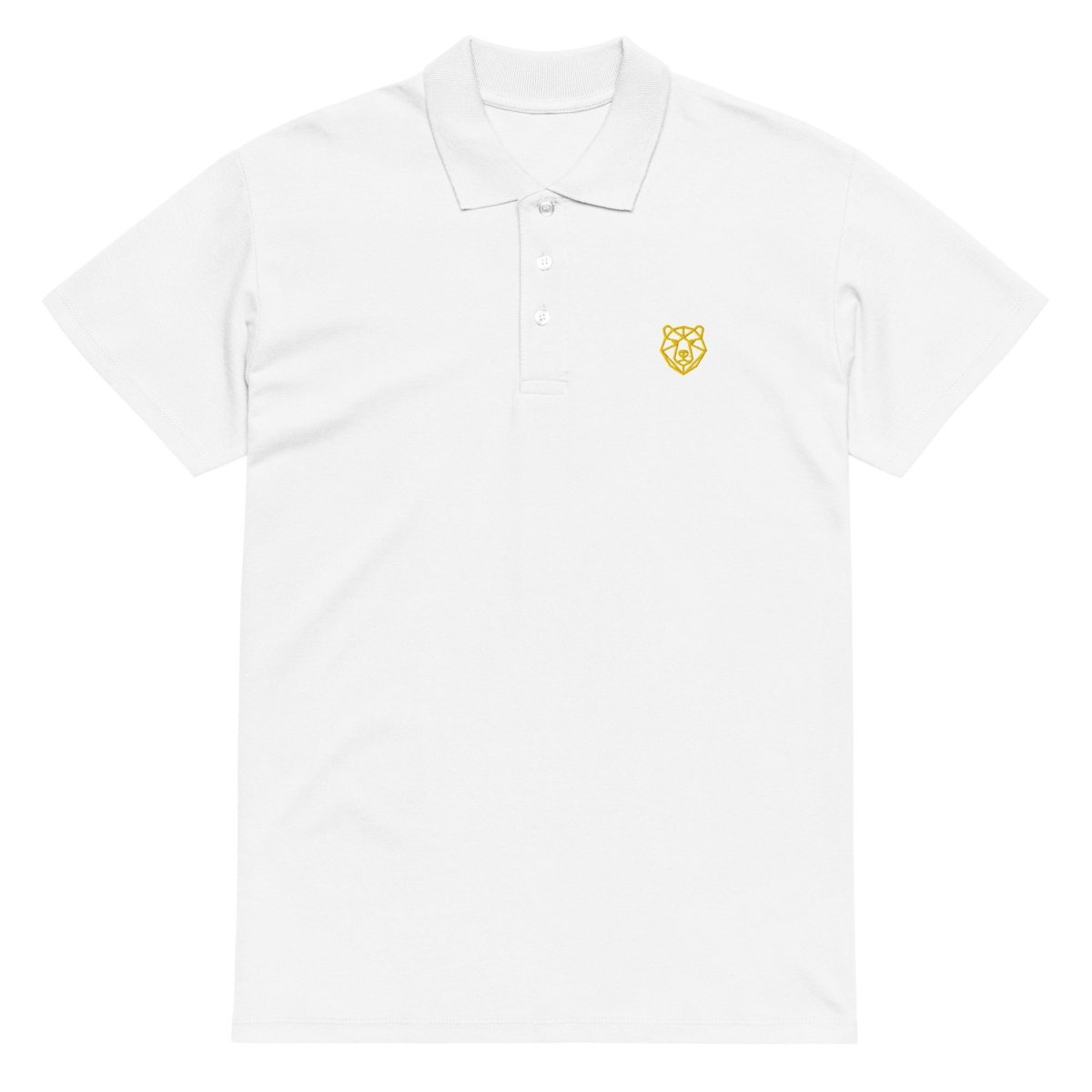 Premium Polo Shirt "Black Ursus" – Piqué, Logo - Stick Gold, S–5XL - Streetwear - size_range | Black Ursus