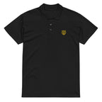 Premium Polo Shirt "Black Ursus" – Piqué, Logo - Stick Gold, S–5XL - Streetwear - size_range | Black Ursus