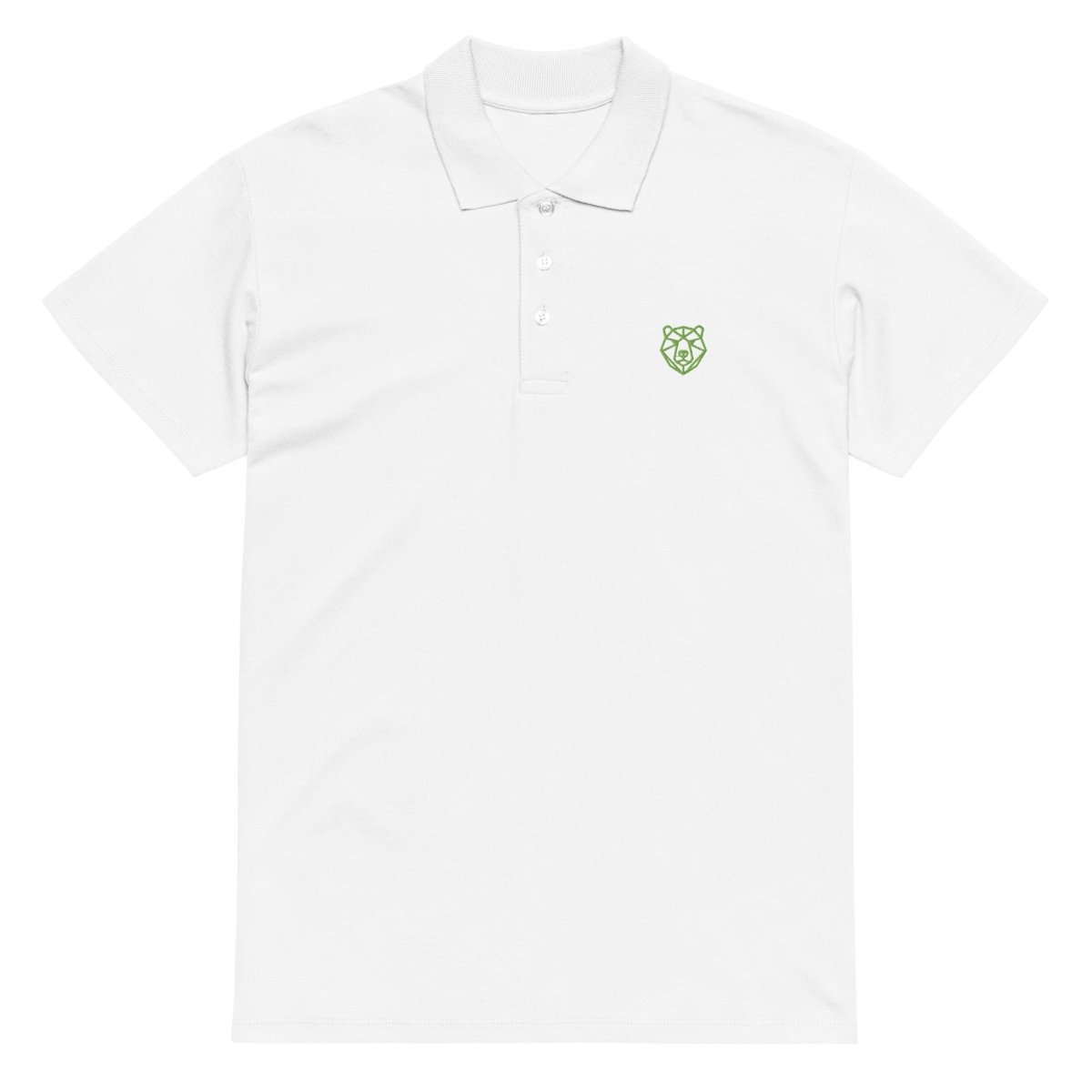 Premium Polo Shirt "Black Ursus" – Piqué, Logo - Stick Grün, S–5XL - Streetwear - size_range | Black Ursus