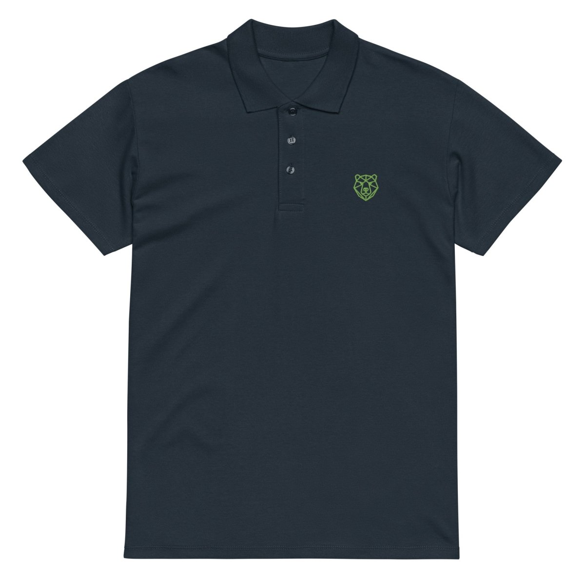 Premium Polo Shirt "Black Ursus" – Piqué, Logo - Stick Grün, S–5XL - Streetwear - size_range | Black Ursus