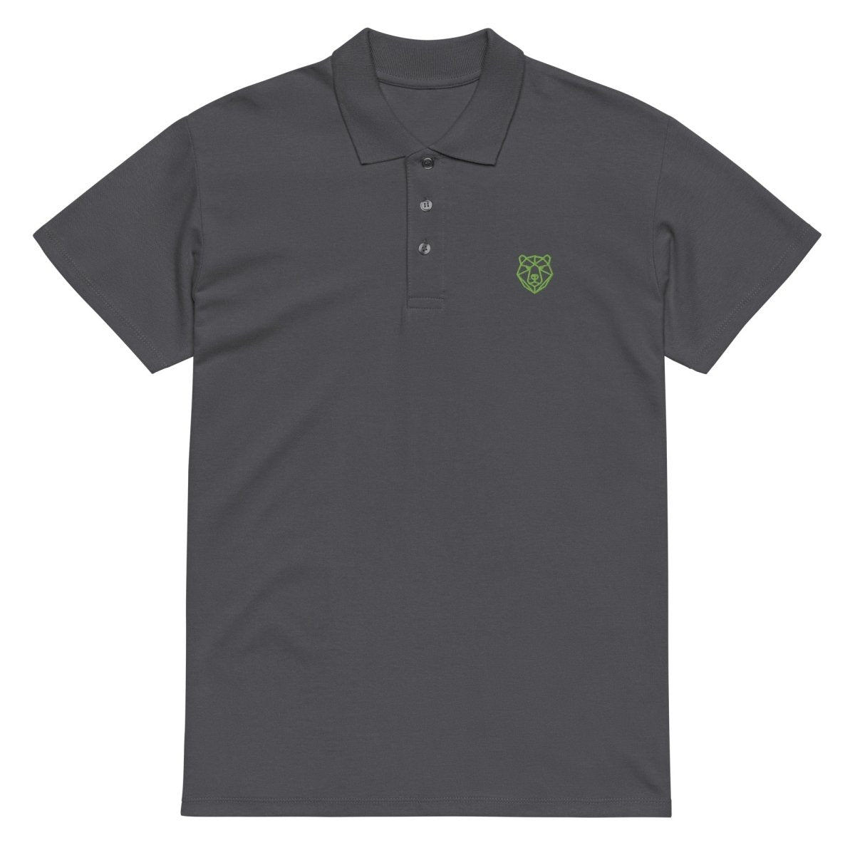 Premium Polo Shirt "Black Ursus" – Piqué, Logo - Stick Grün, S–5XL - Streetwear - size_range | Black Ursus