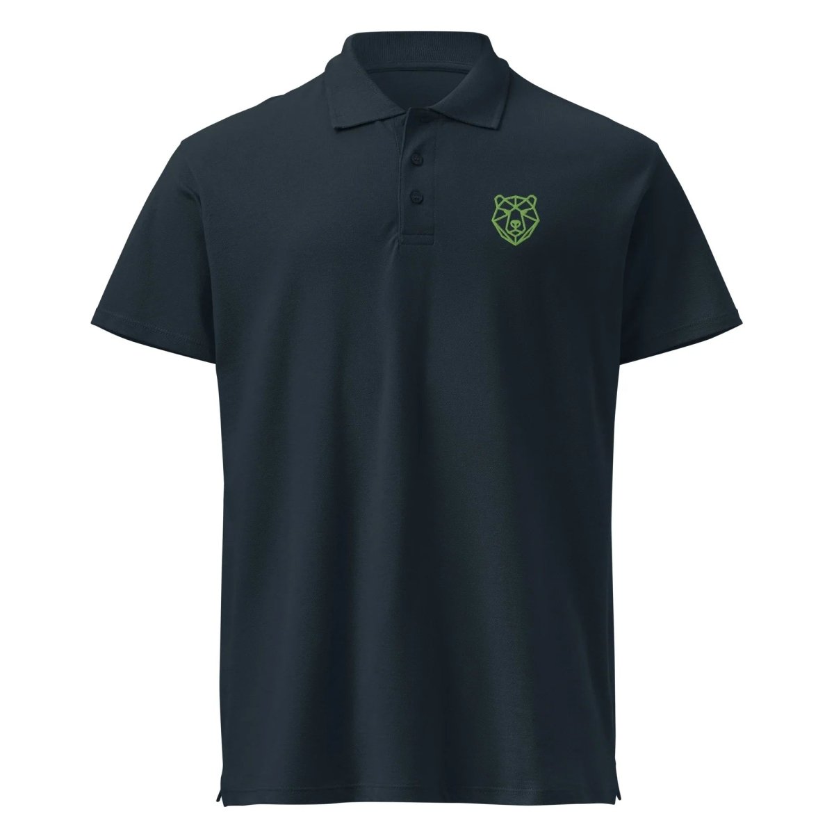 Premium Polo Shirt "Black Ursus" – Piqué, Logo - Stick Grün, S–5XL - Streetwear - size_range | Black Ursus