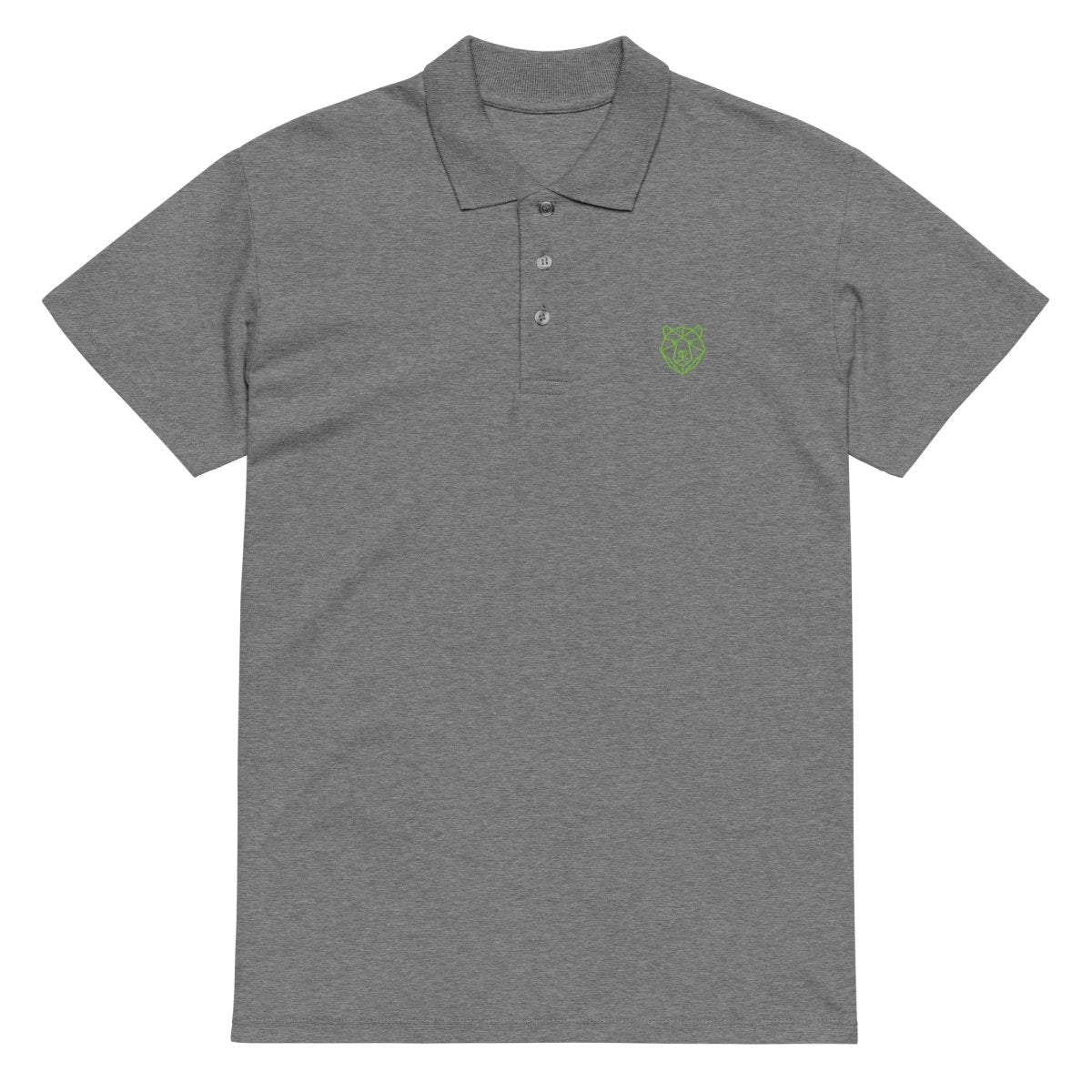 Premium Polo Shirt "Black Ursus" – Piqué, Logo - Stick Grün, S–5XL - Streetwear - size_range | Black Ursus