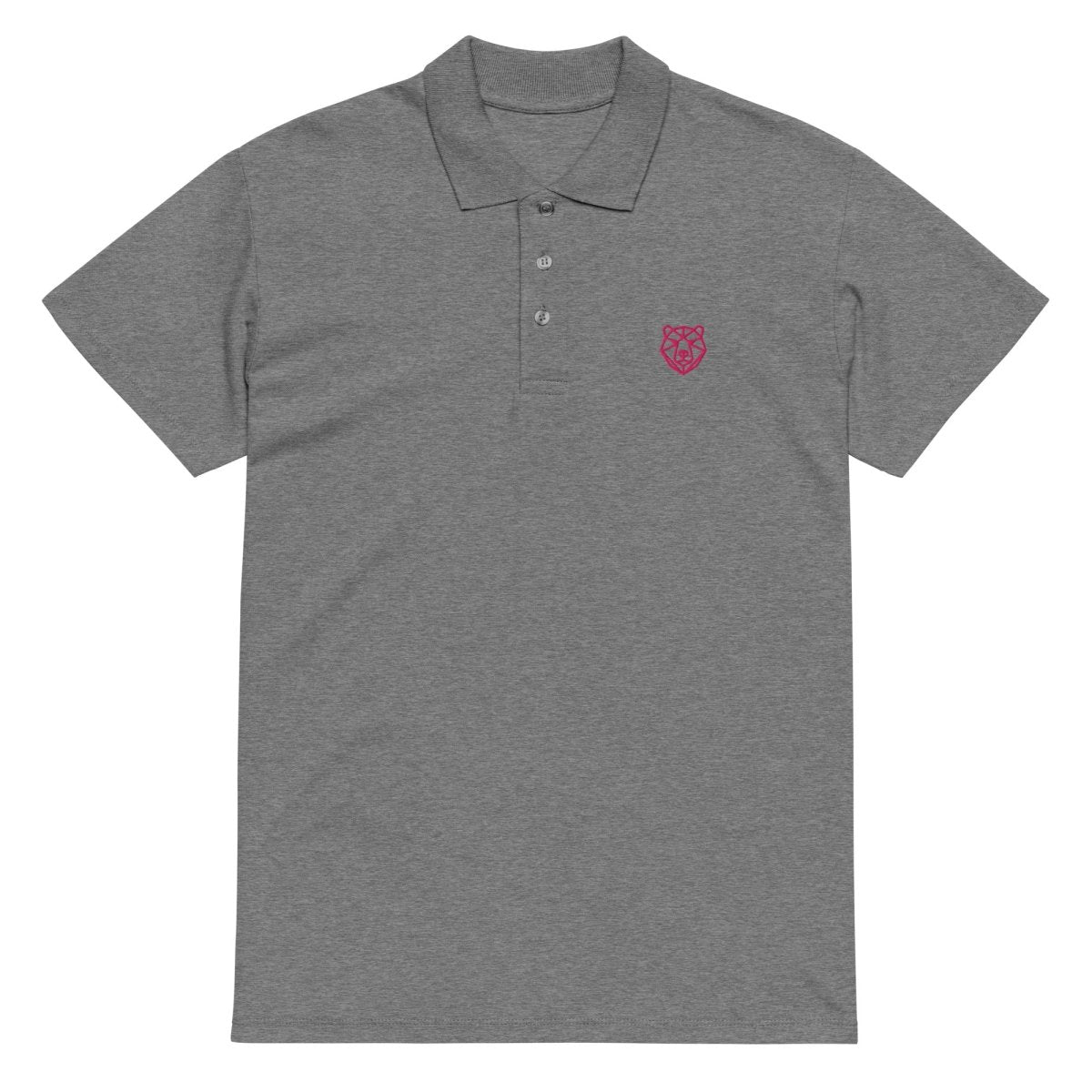 Premium Polo Shirt "Black Ursus" – Piqué, Logo - Stick Magenta, S–5XL - Streetwear - size_range | Black Ursus