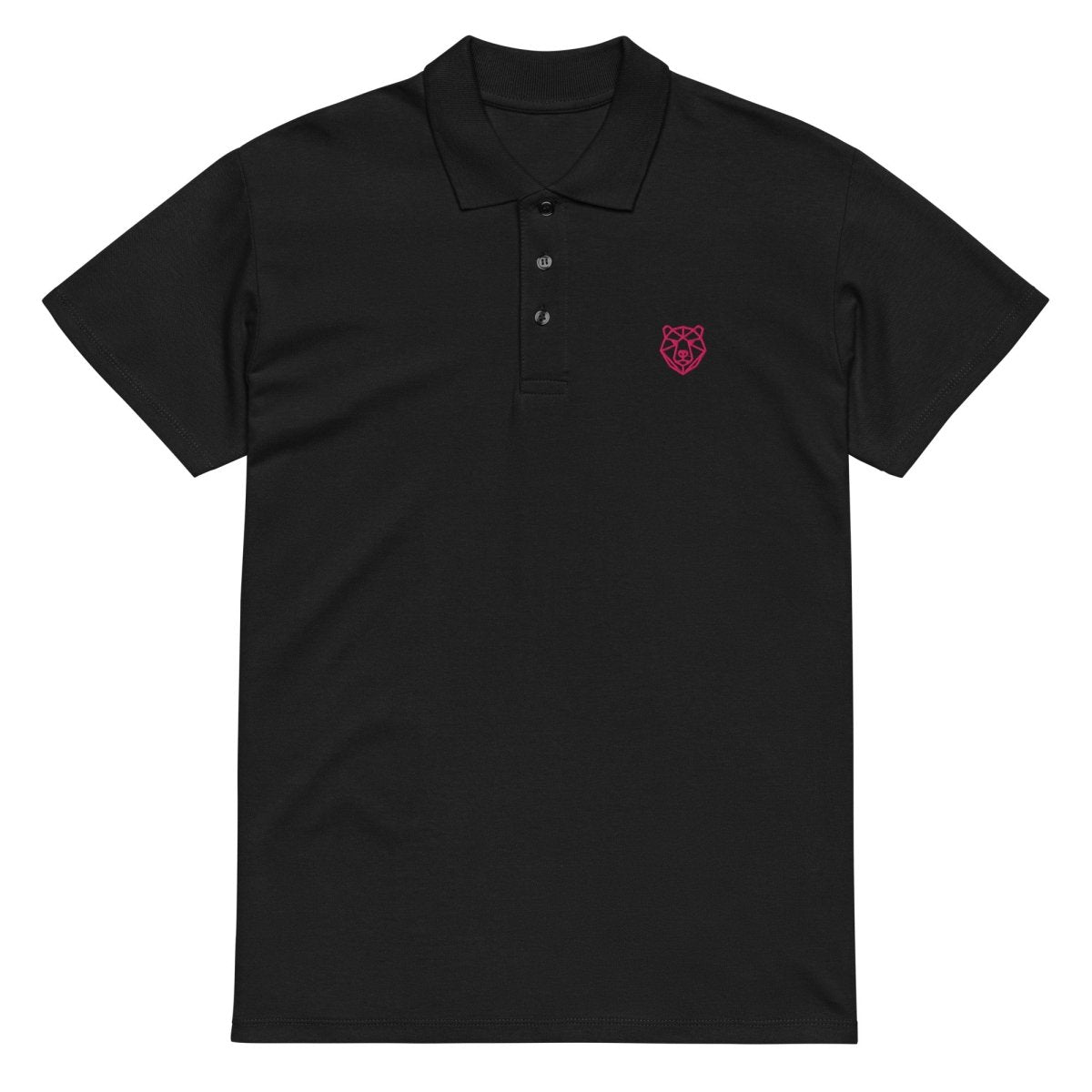Premium Polo Shirt "Black Ursus" – Piqué, Logo - Stick Magenta, S–5XL - Streetwear - size_range | Black Ursus