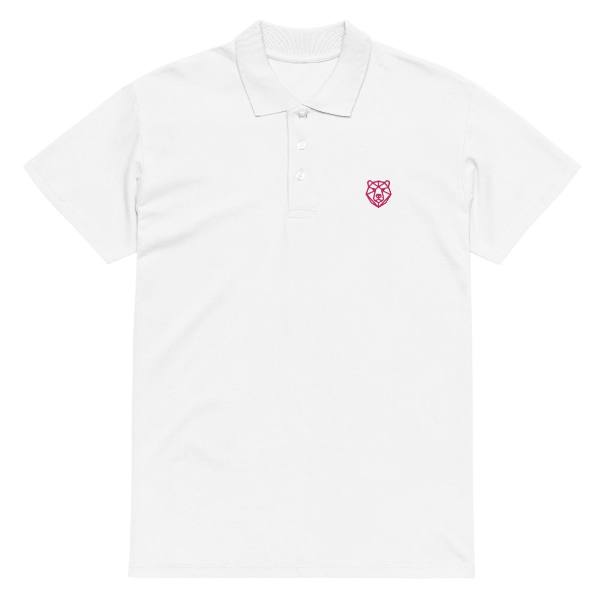 Premium Polo Shirt "Black Ursus" – Piqué, Logo - Stick Magenta, S–5XL - Streetwear - size_range | Black Ursus