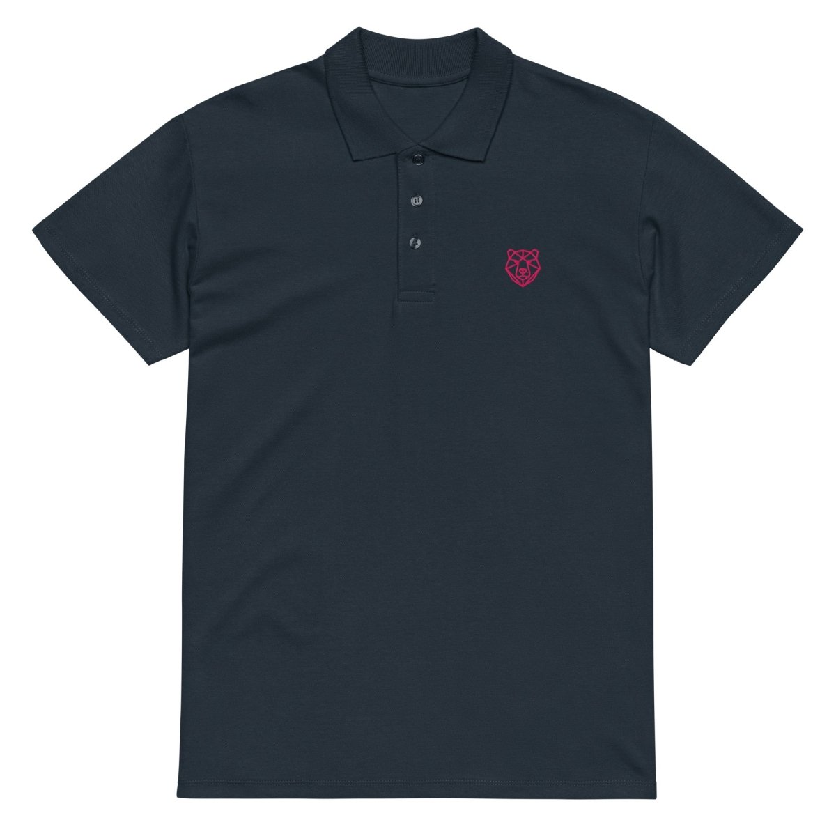 Premium Polo Shirt "Black Ursus" – Piqué, Logo - Stick Magenta, S–5XL - Streetwear - size_range | Black Ursus