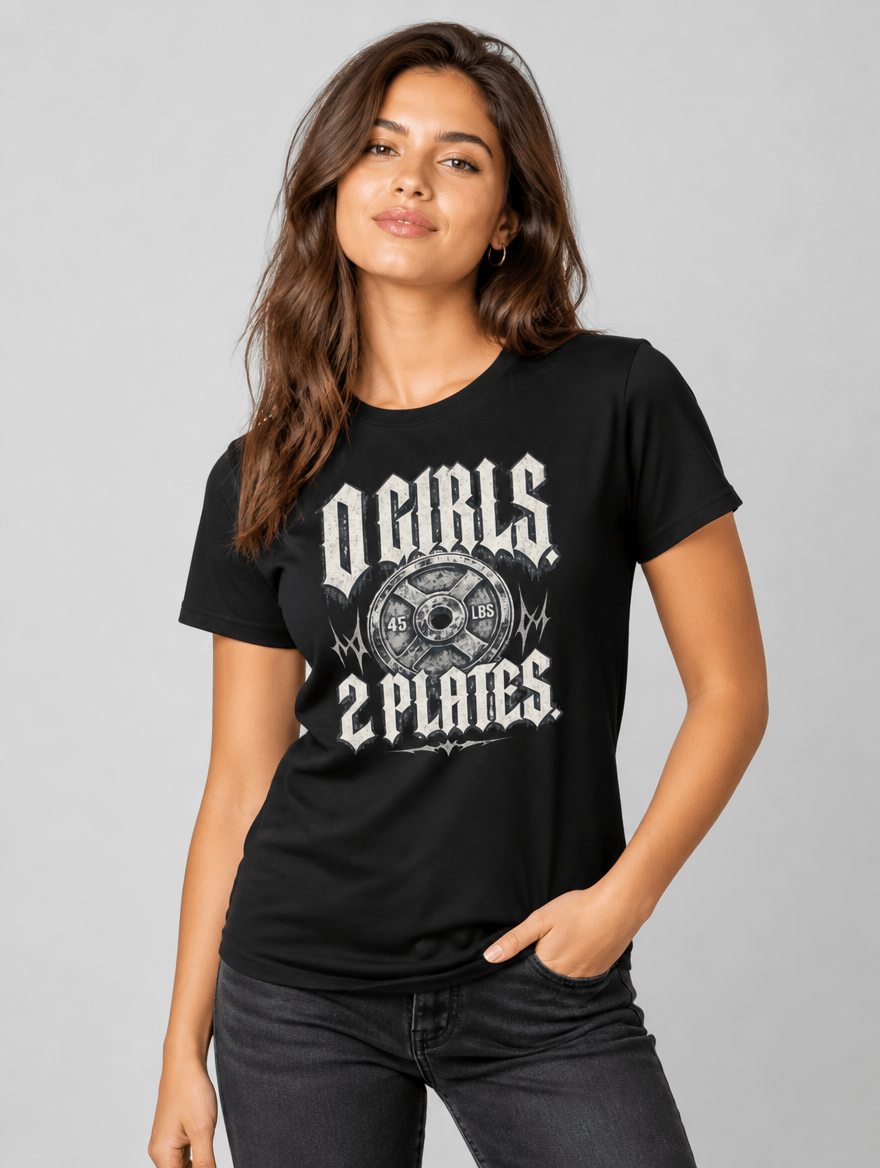 T-Shirt "0 Girls 2 Plates" – Gym & Bodybuilding S–5XL | Black Ursus - Streetwear - size_range | Black Ursus