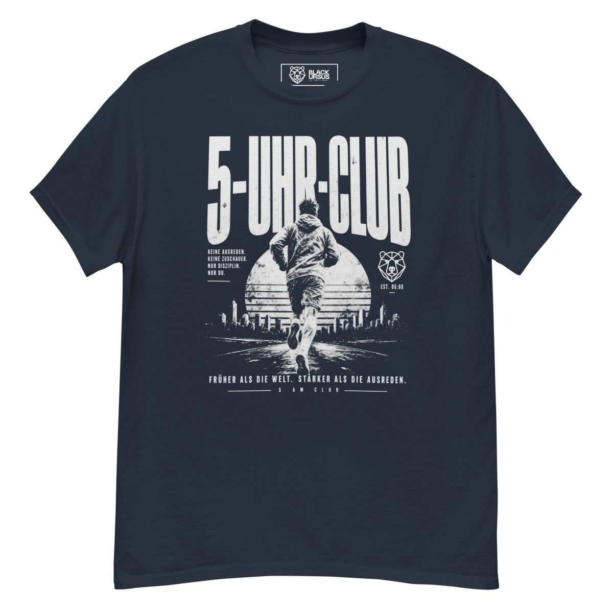 T-Shirt "5-Uhr-Club" – Running & Laufen S–5XL | Black Ursus - Streetwear - size_range | Black Ursus