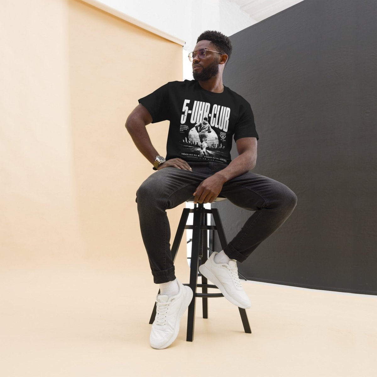 T-Shirt "5-Uhr-Club" – Running & Laufen S–5XL | Black Ursus - Streetwear - size_range | Black Ursus