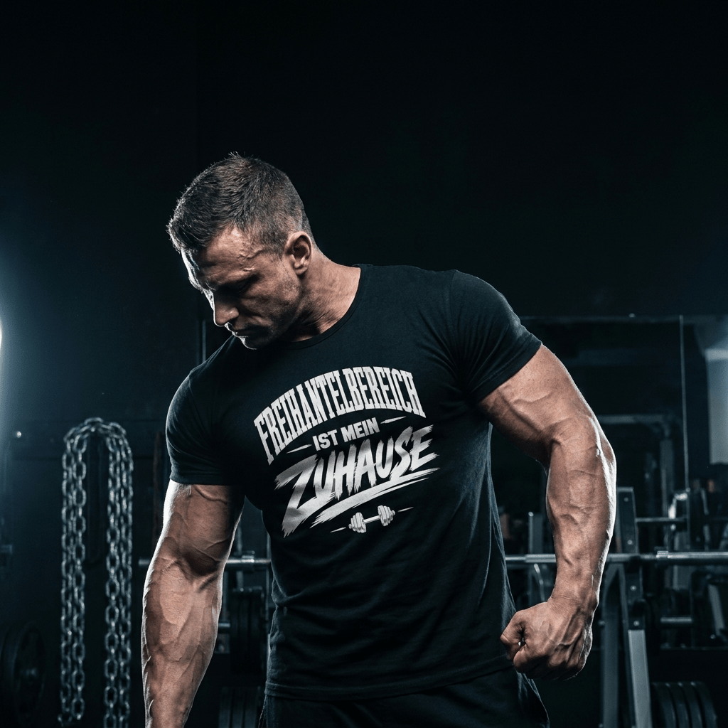 T-Shirt "Freihantelbereich Ist Mein Zuhause" – Gym & Bodybuilding S–5XL | Black Ursus - Streetwear - size_range | Black Ursus