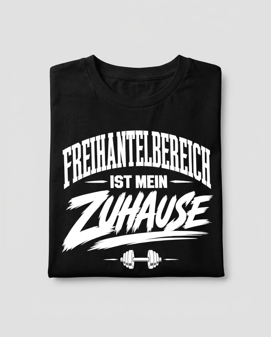 T-Shirt "Freihantelbereich Ist Mein Zuhause" – Gym & Bodybuilding S–5XL | Black Ursus - Streetwear - size_range | Black Ursus