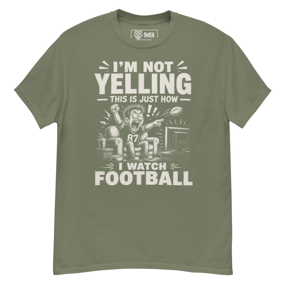 T-Shirt "NOT YELLING" – Football Streetwear S–5XL | Black Ursus - Streetwear - size_range | Black Ursus