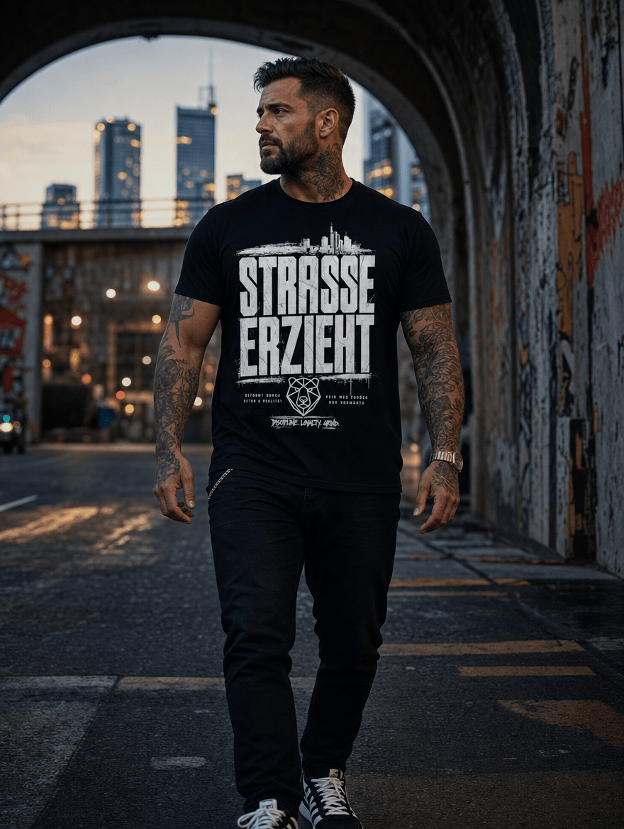 T-Shirt "Straße erzieht" – Urban Streetwear S–5XL | Black Ursus - Streetwear - size_range | Black Ursus