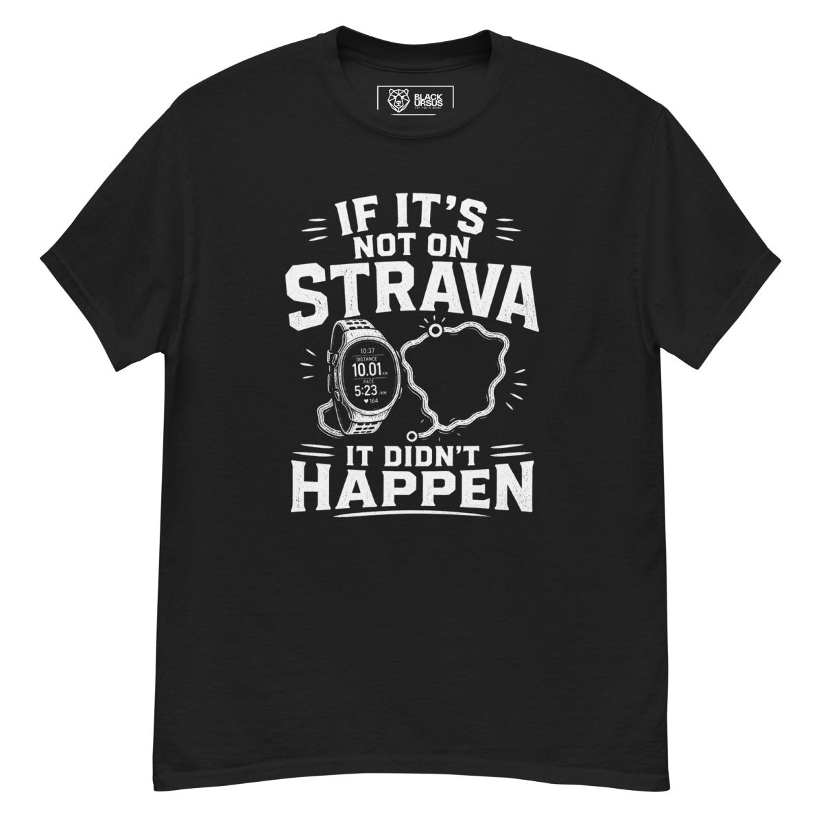 T-Shirt "STRAVA" – Running & Laufen S–5XL | Black Ursus - Streetwear - size_range | Black Ursus