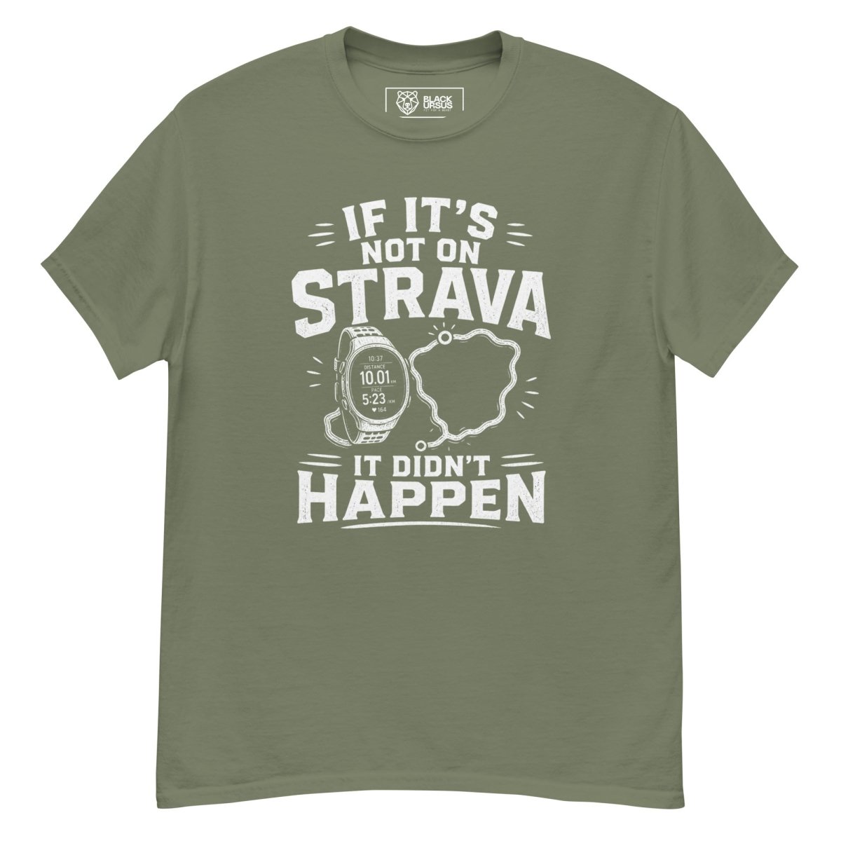 T-Shirt "STRAVA" – Running & Laufen S–5XL | Black Ursus - Streetwear - size_range | Black Ursus