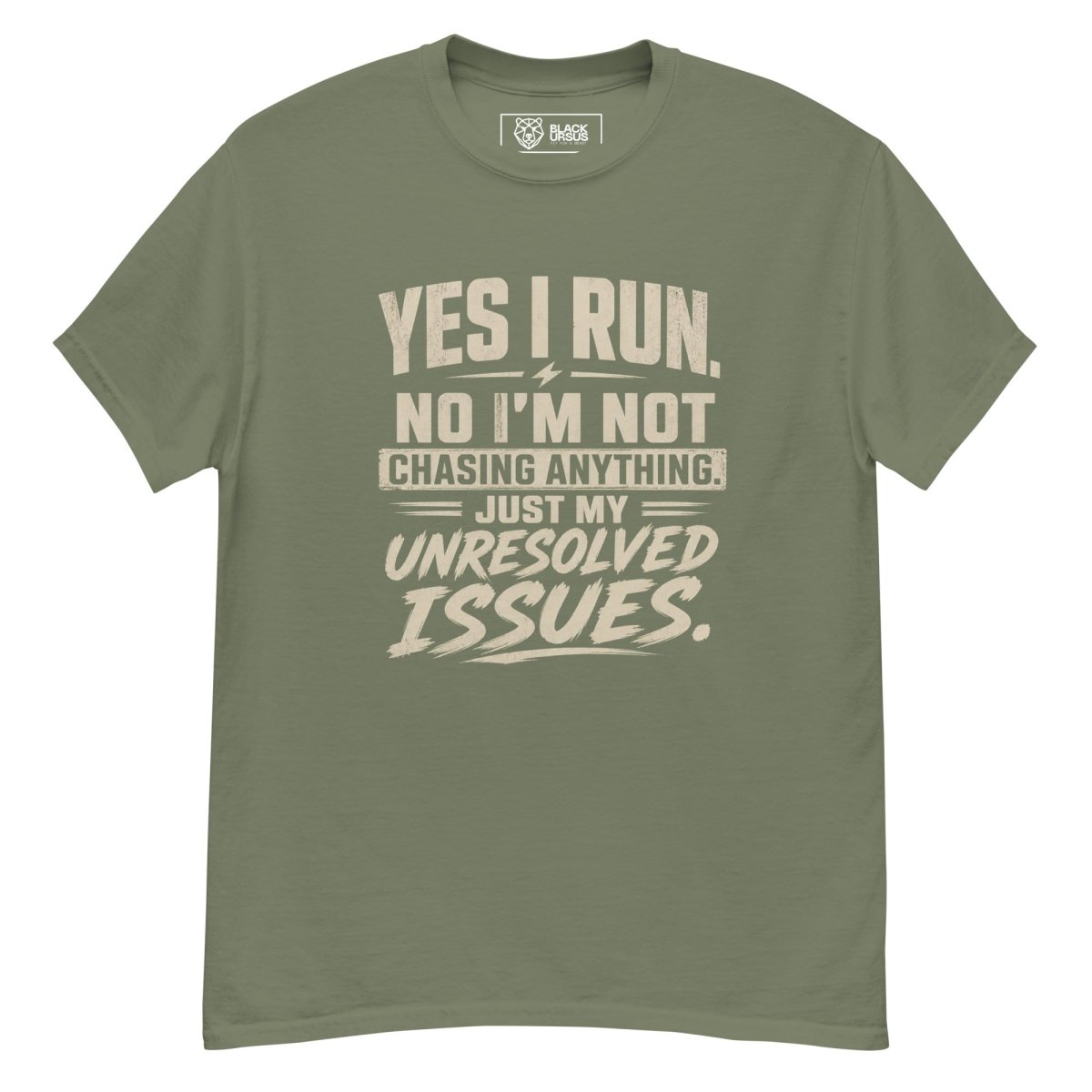 T-Shirt "YES I RUN" – Running & Laufen S–5XL | Black Ursus - Streetwear - size_range | Black Ursus