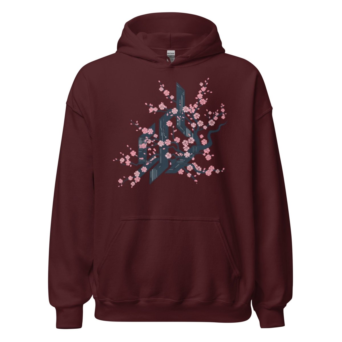 Unisex - Hoodie "CYBER FLOWER" - Streetwear - size_range | Black Ursus