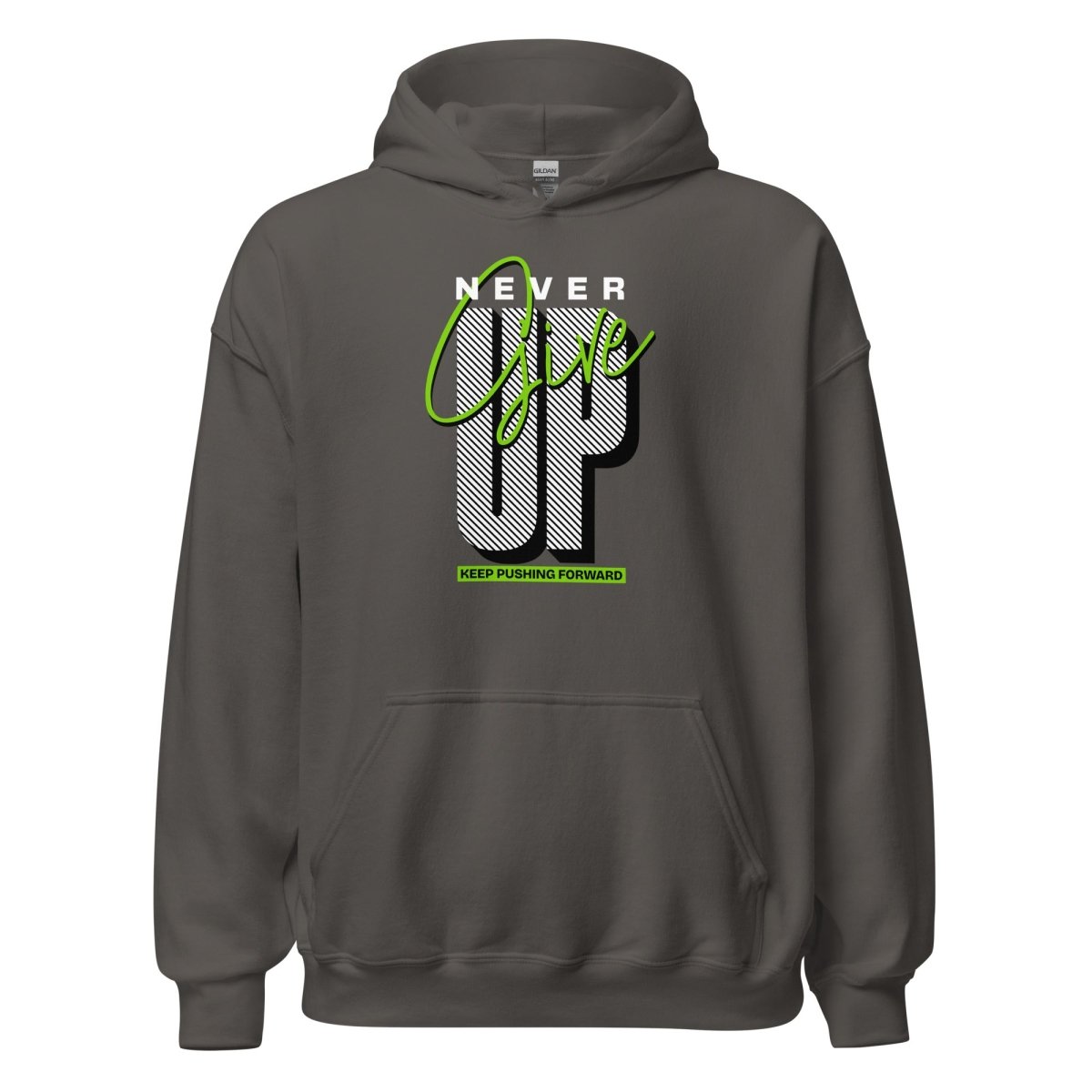 Unisex Hoodie "Never give up" - Streetwear - size_range | Black Ursus