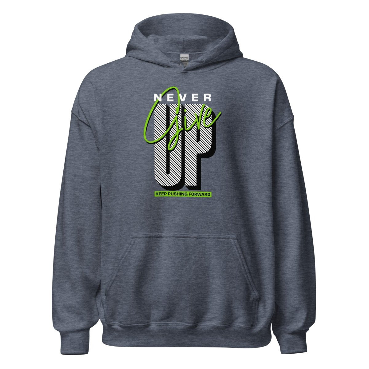 Unisex Hoodie "Never give up" - Streetwear - size_range | Black Ursus