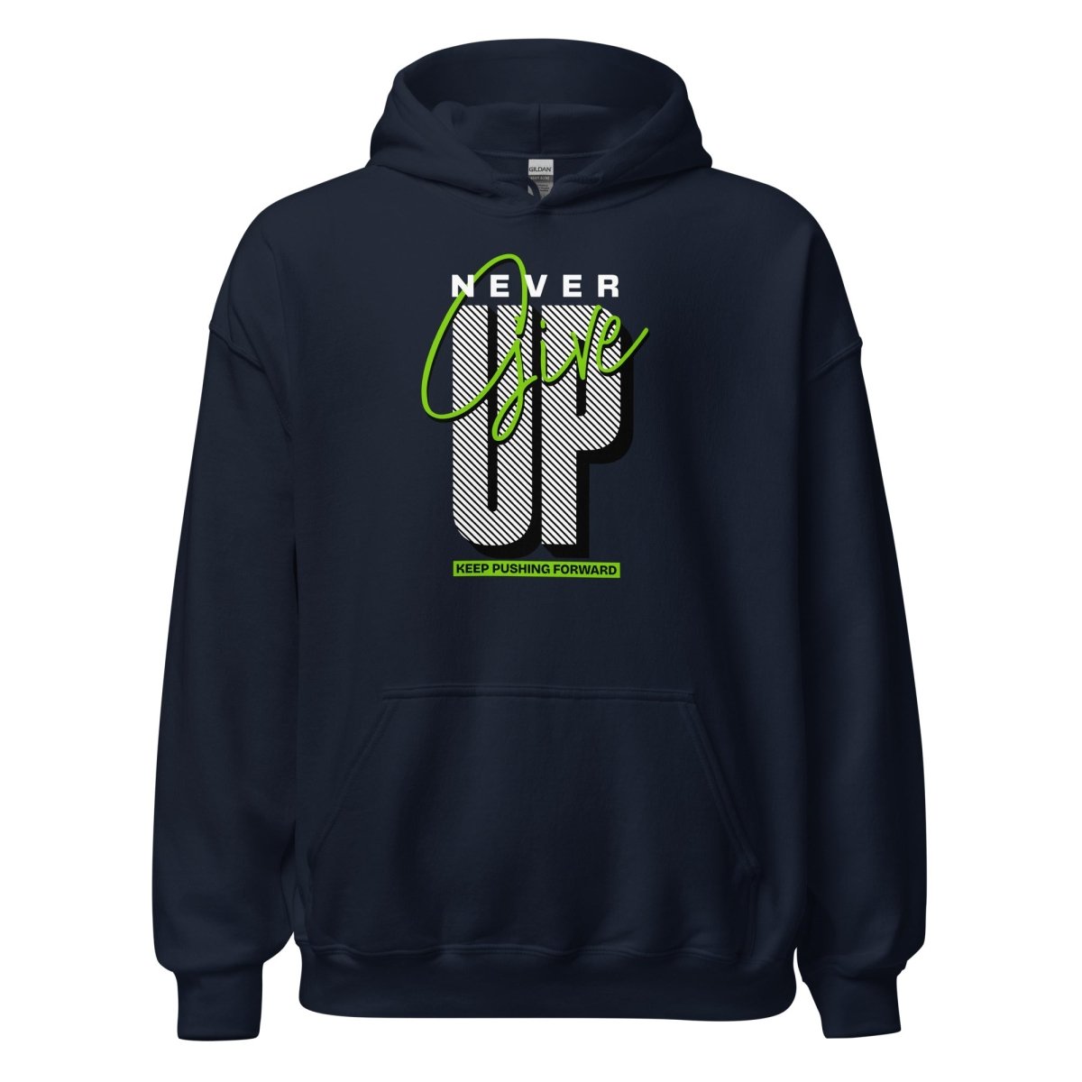 Unisex Hoodie "Never give up" - Streetwear - size_range | Black Ursus
