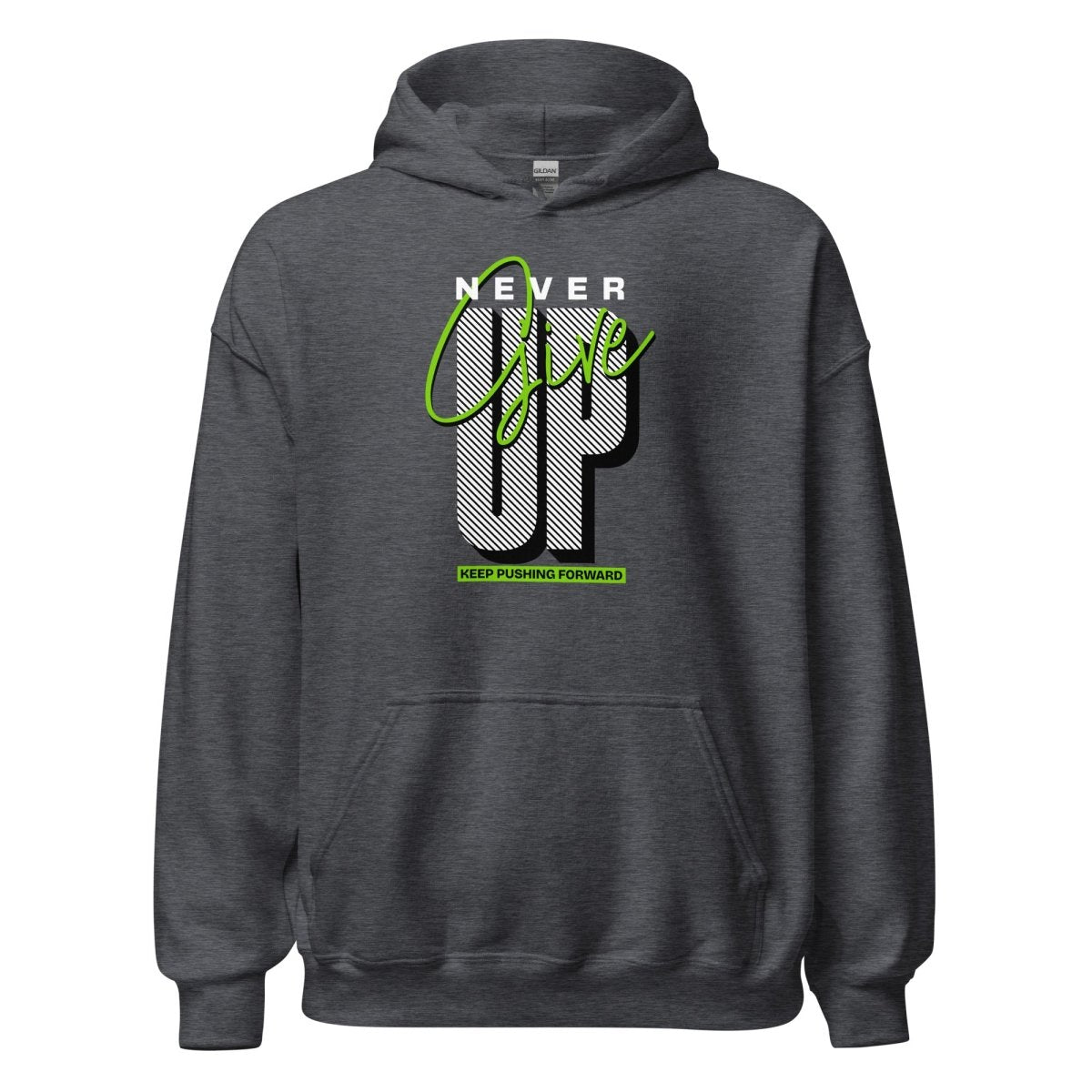 Unisex Hoodie "Never give up" - Streetwear - size_range | Black Ursus