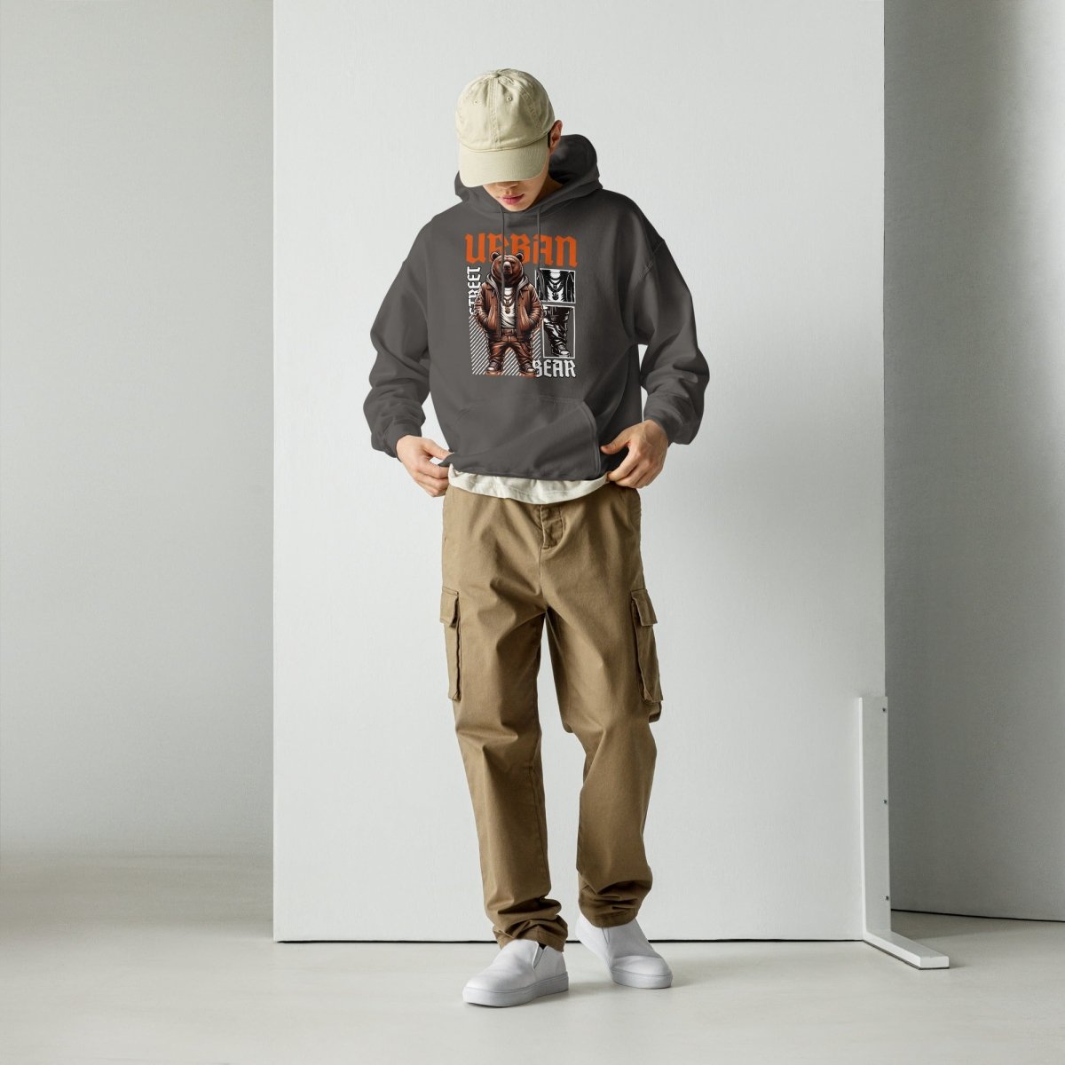 Unisex Hoodie "Urban BEAR" - Streetwear - size_range | Black Ursus