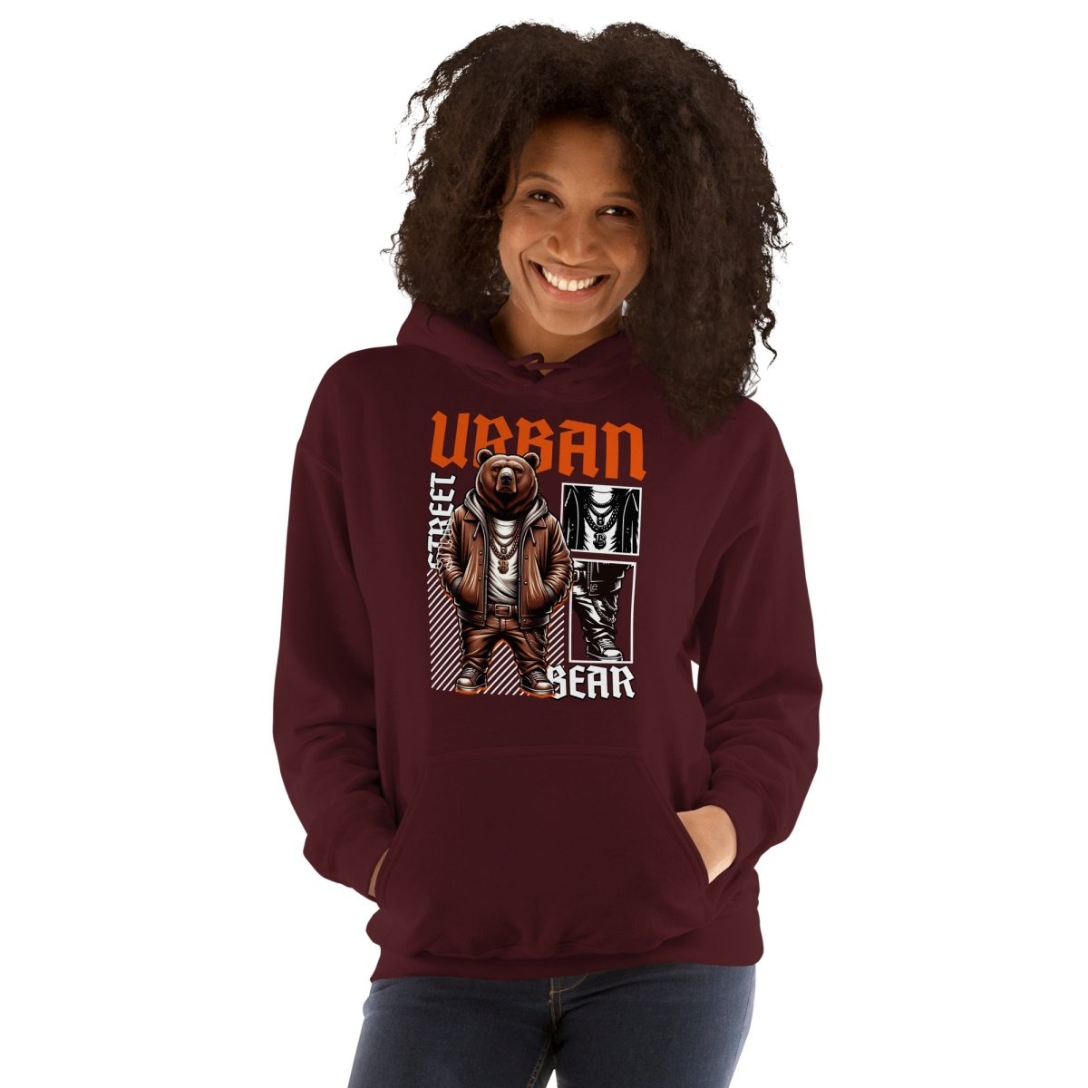 Unisex Hoodie "Urban BEAR" - Streetwear - size_range | Black Ursus
