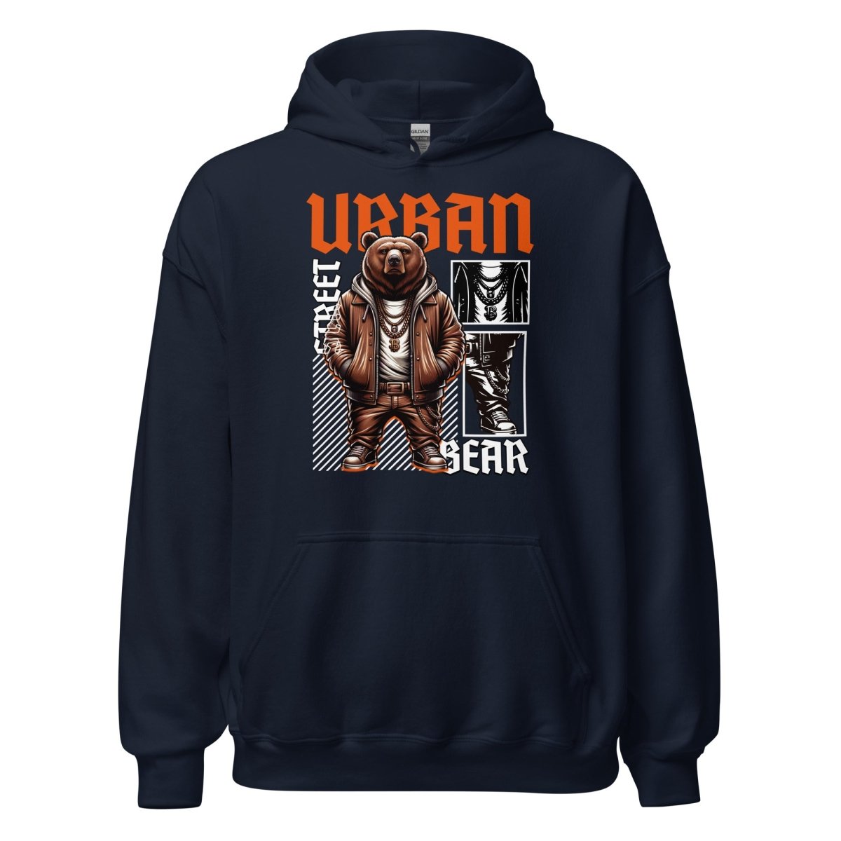 Unisex Hoodie "Urban BEAR" - Streetwear - size_range | Black Ursus