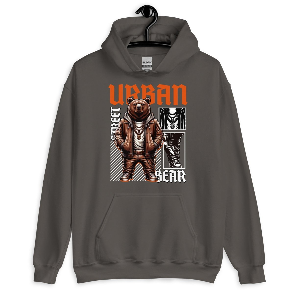 Unisex Hoodie "Urban BEAR" - Streetwear - size_range | Black Ursus