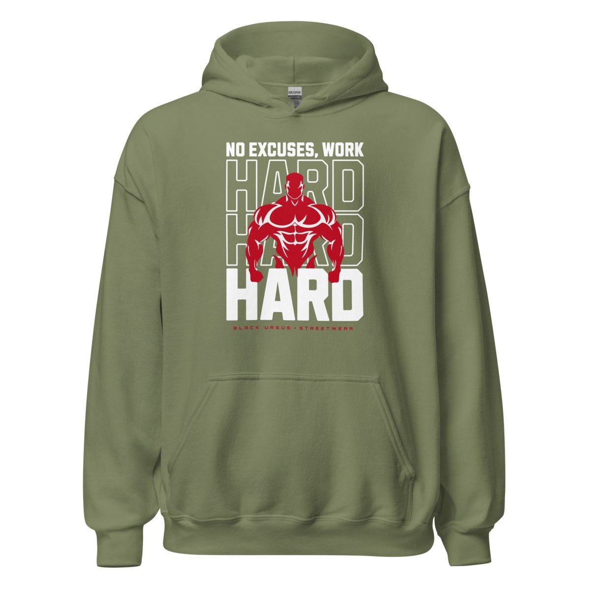 Unisex Hoodie " Work Hard" - Streetwear - size_range | Black Ursus