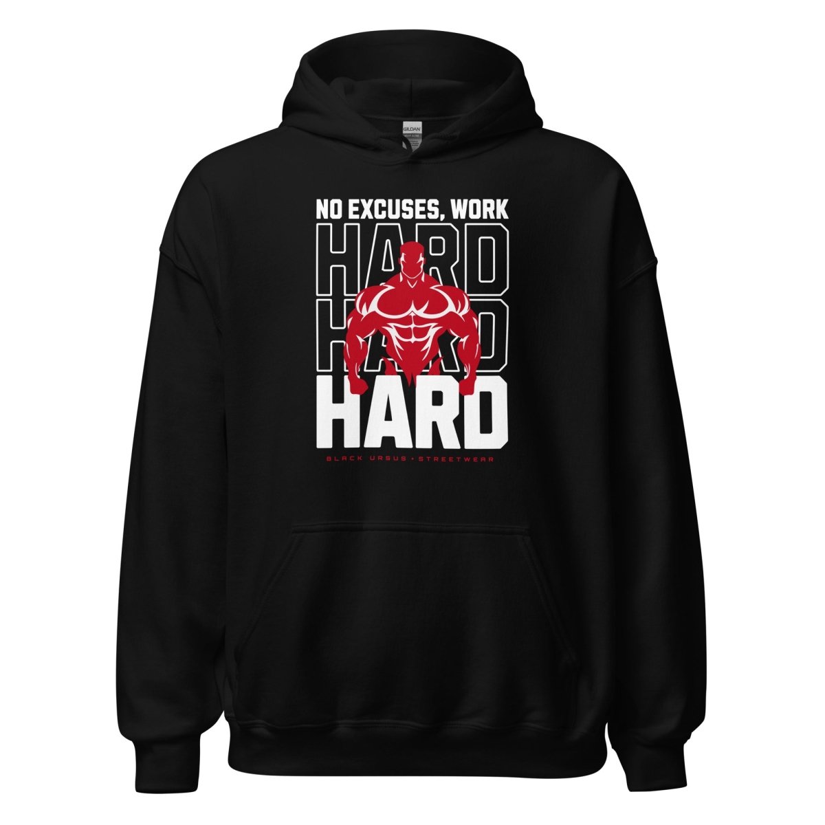 Unisex Hoodie " Work Hard" - Streetwear - size_range | Black Ursus