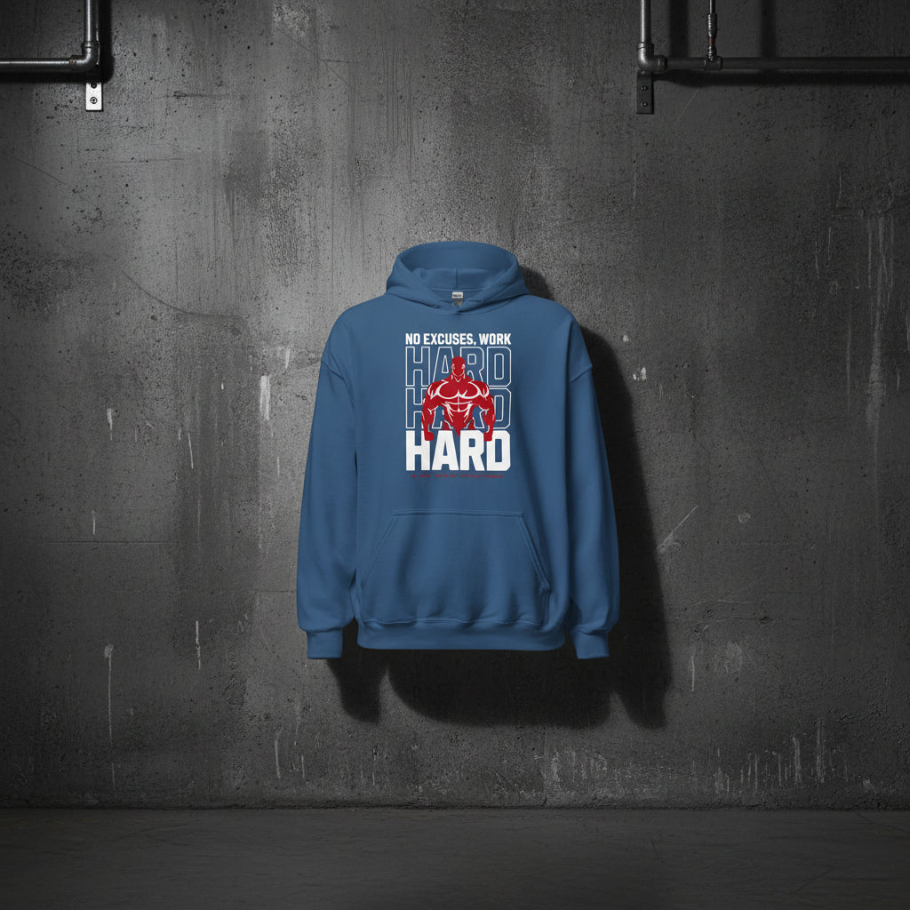 Unisex Hoodie " Work Hard" - Streetwear - size_range | Black Ursus