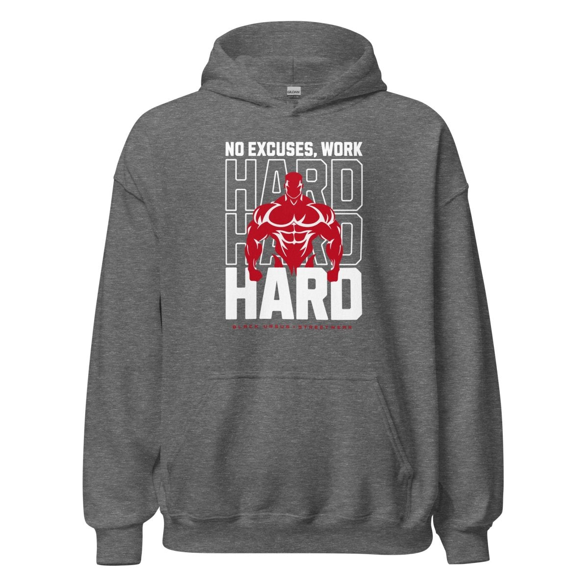 Unisex Hoodie " Work Hard" - Streetwear - size_range | Black Ursus